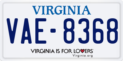 VA license plate VAE8368