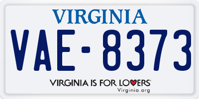 VA license plate VAE8373