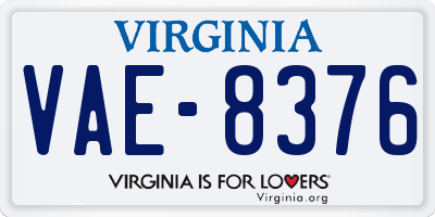 VA license plate VAE8376