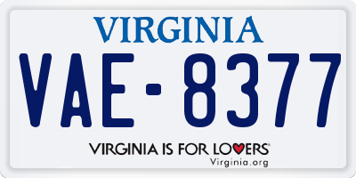 VA license plate VAE8377