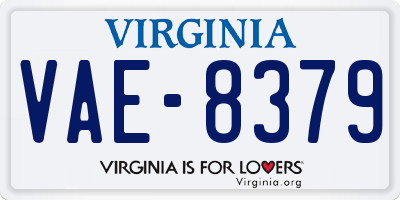 VA license plate VAE8379