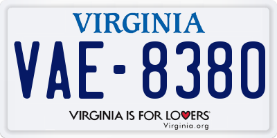 VA license plate VAE8380