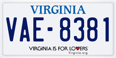 VA license plate VAE8381