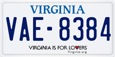 VA license plate VAE8384