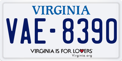 VA license plate VAE8390