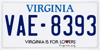 VA license plate VAE8393