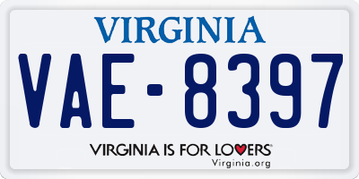 VA license plate VAE8397
