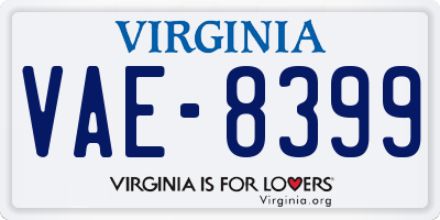 VA license plate VAE8399