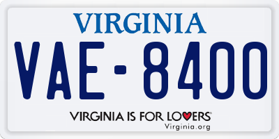 VA license plate VAE8400
