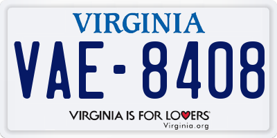 VA license plate VAE8408