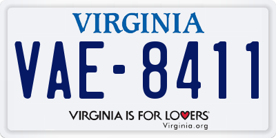 VA license plate VAE8411