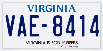 VA license plate VAE8414