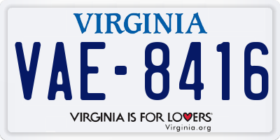 VA license plate VAE8416