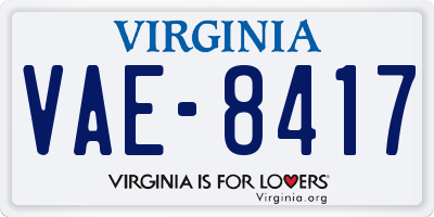 VA license plate VAE8417