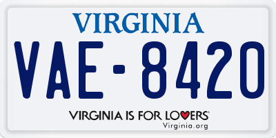 VA license plate VAE8420