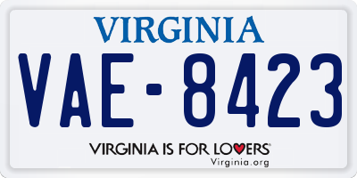 VA license plate VAE8423