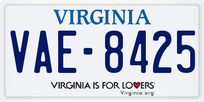VA license plate VAE8425