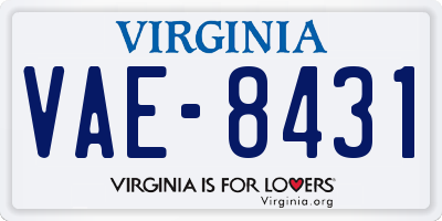 VA license plate VAE8431