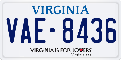 VA license plate VAE8436