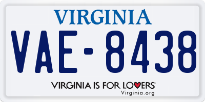 VA license plate VAE8438