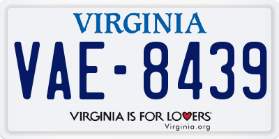 VA license plate VAE8439