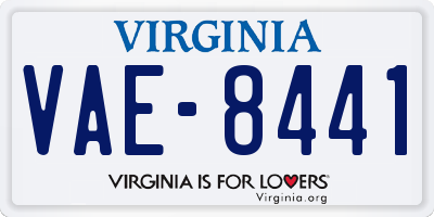 VA license plate VAE8441