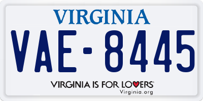 VA license plate VAE8445