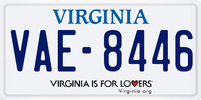 VA license plate VAE8446
