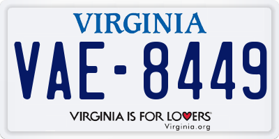 VA license plate VAE8449
