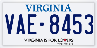 VA license plate VAE8453
