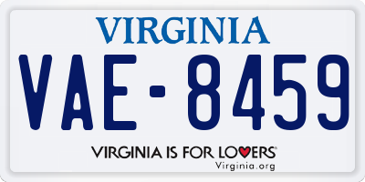 VA license plate VAE8459