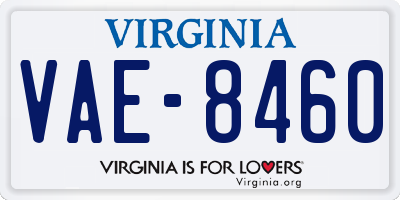 VA license plate VAE8460