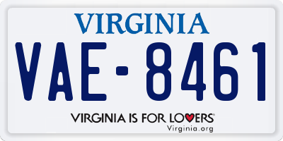 VA license plate VAE8461