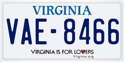 VA license plate VAE8466