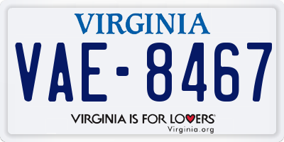 VA license plate VAE8467