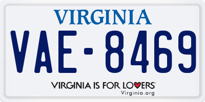 VA license plate VAE8469