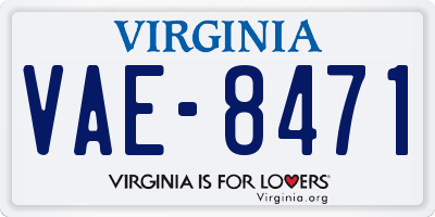 VA license plate VAE8471