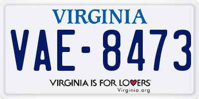 VA license plate VAE8473