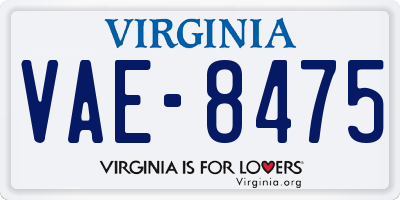 VA license plate VAE8475