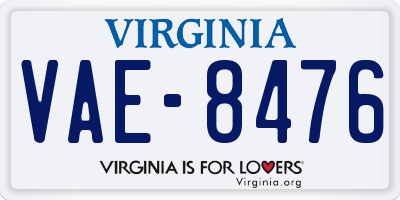 VA license plate VAE8476