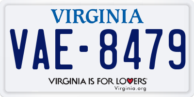 VA license plate VAE8479