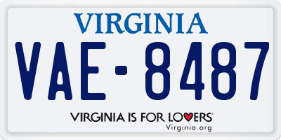 VA license plate VAE8487