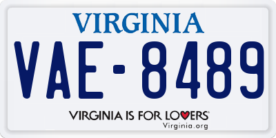 VA license plate VAE8489