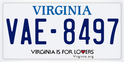 VA license plate VAE8497