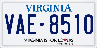 VA license plate VAE8510