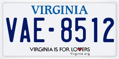 VA license plate VAE8512
