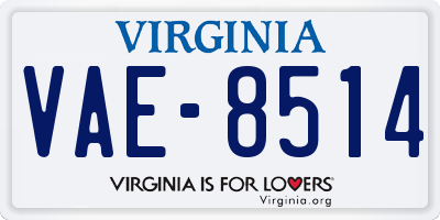 VA license plate VAE8514