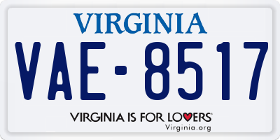VA license plate VAE8517