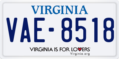 VA license plate VAE8518