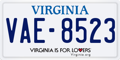VA license plate VAE8523
